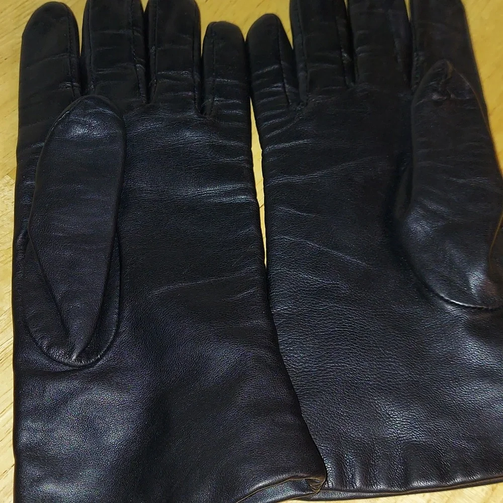 Vintage Gates Black Leather Gloves Ladies Small